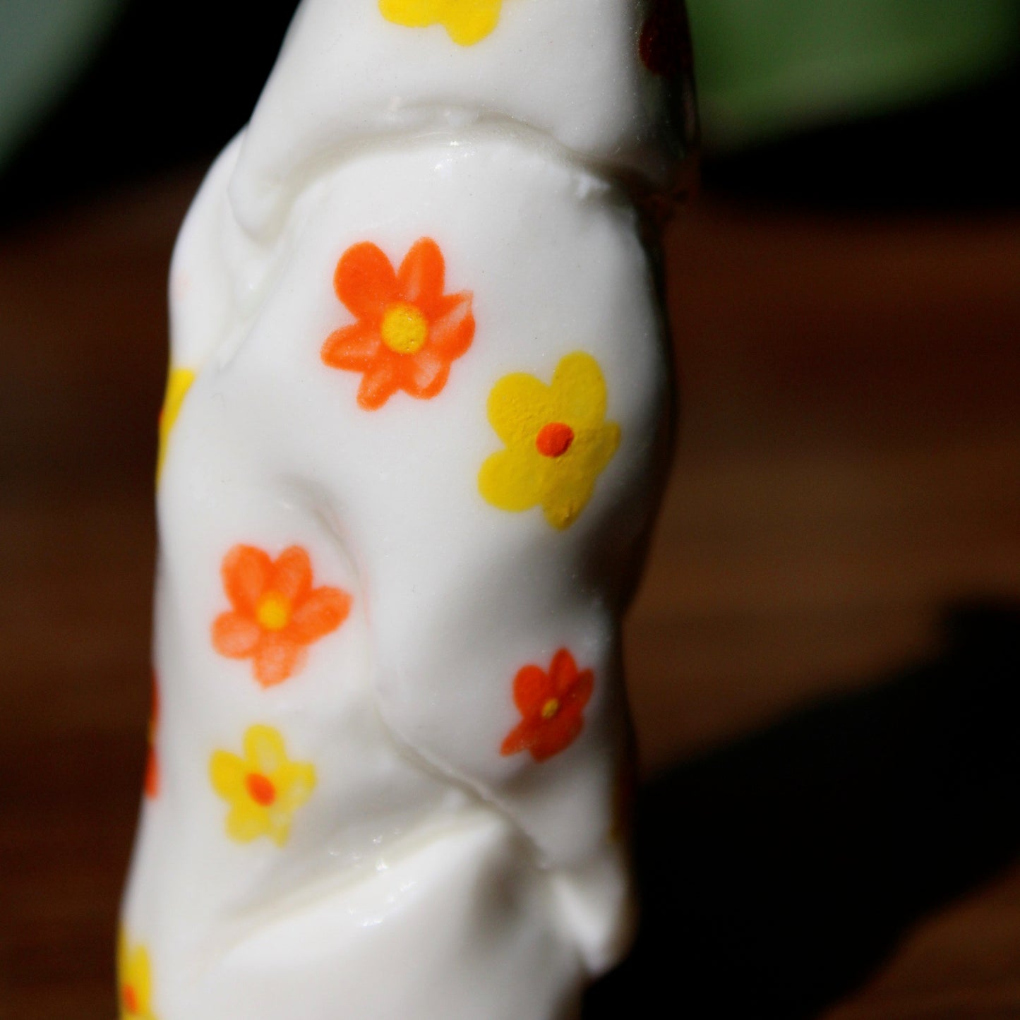 Floral Porcelain Bear (Orange and yellow)