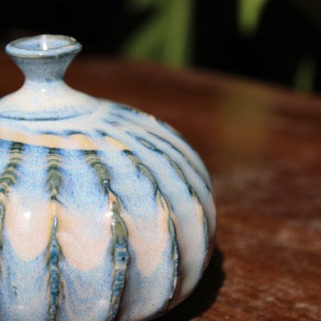 Blue Bulb Vase 2