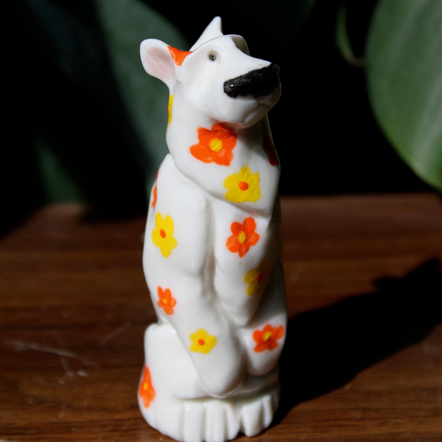 Floral Porcelain Bear (Orange and yellow)