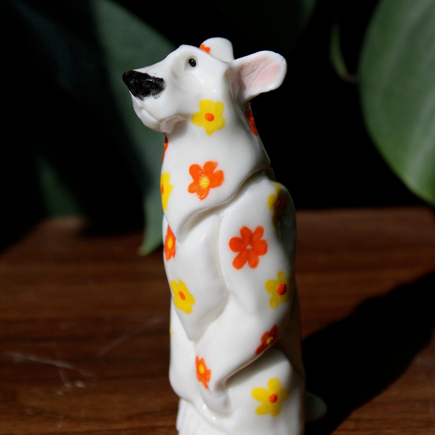 Floral Porcelain Bear (Orange and yellow)