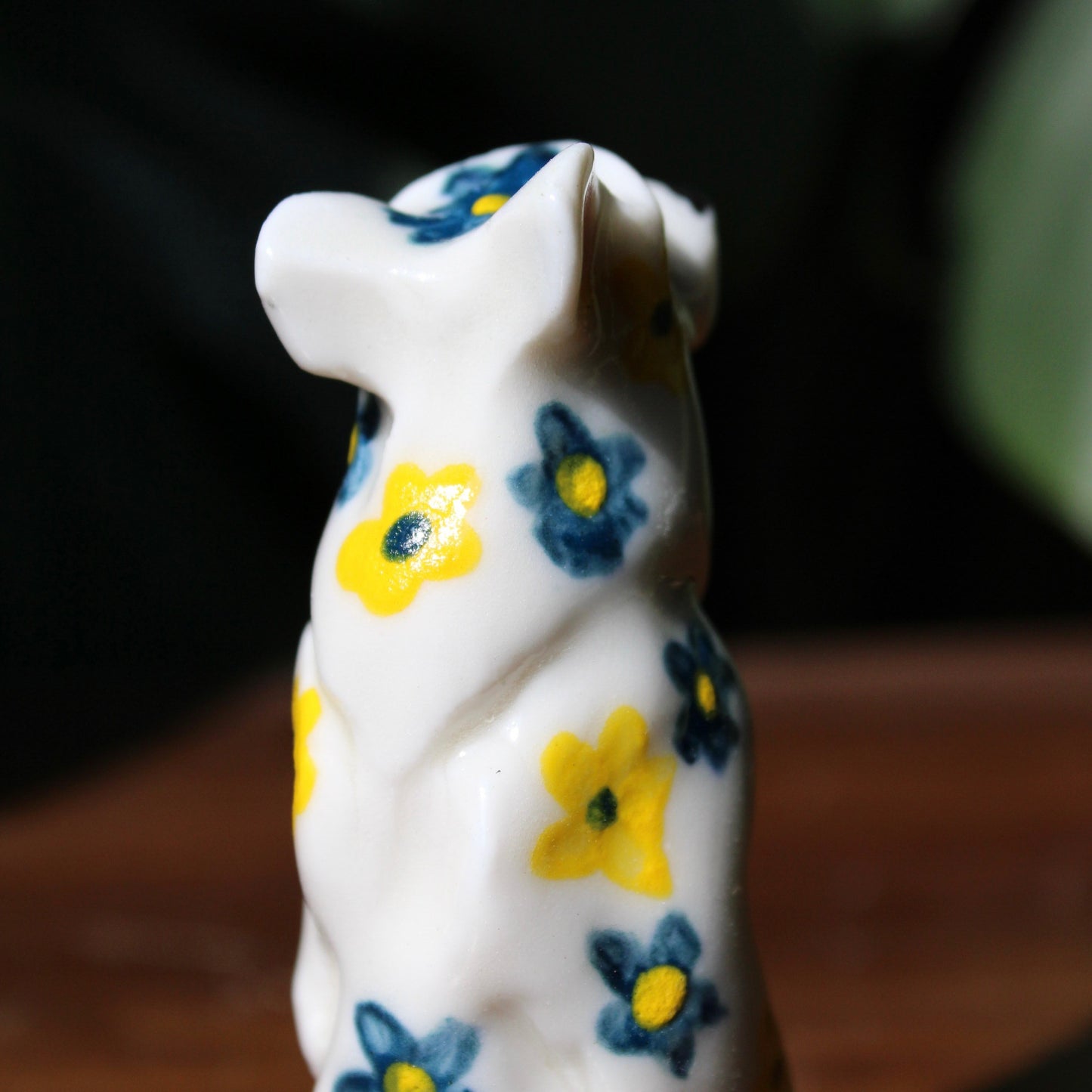 Floral Porcelain Bear (Blue & Yellow)