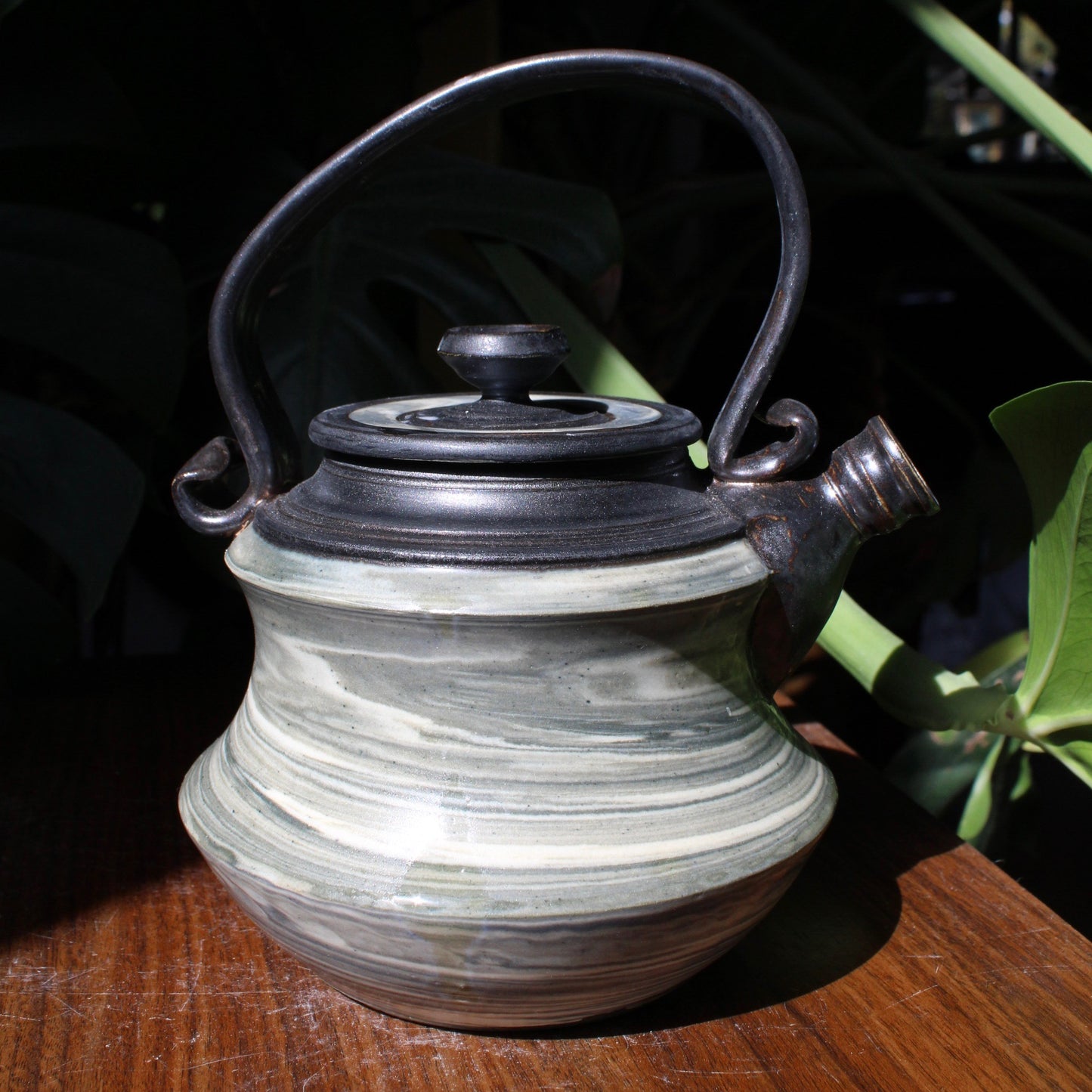 Nana's Antique Bronze and Marbled Teapot