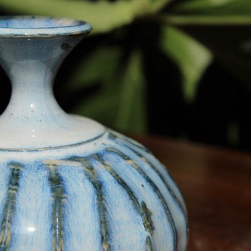 Blue Bulb Vase 3