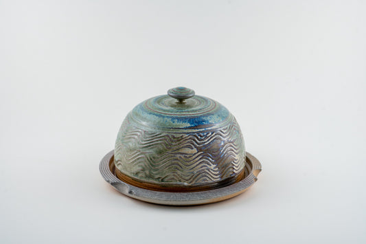 Green Glass Butter Dish 3